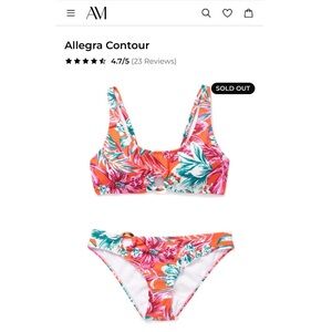 Adore Me Allegra Contour Floral Bikini Set - Orange/Pink Tropical